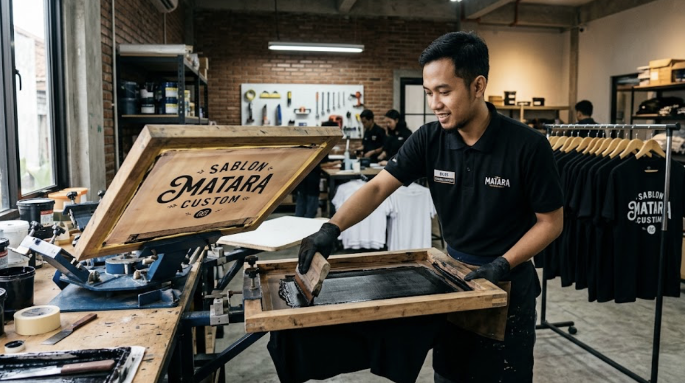 ilustrasi sablon manual