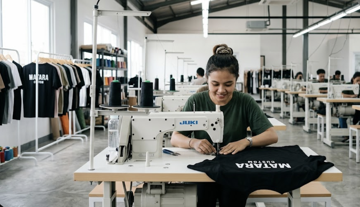 ilustrasi pengerjaan kaos custom matara